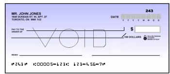 SAFER Supporting Documents - Void Cheque