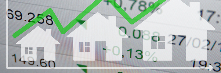 green graph with white houses and numbers in the background